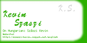kevin szaszi business card