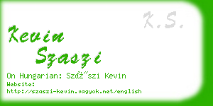 kevin szaszi business card